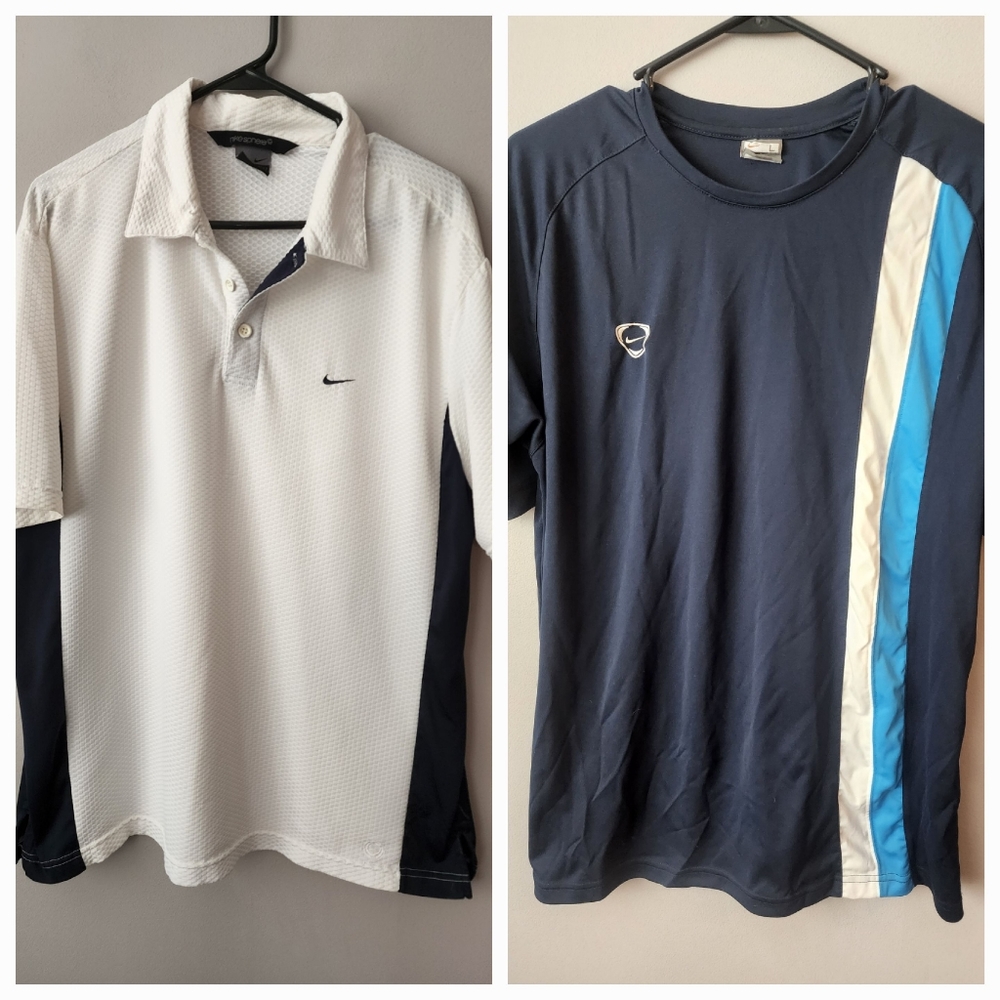 Lot Of 2 Men’s Nike Large Polo and Tshirt
